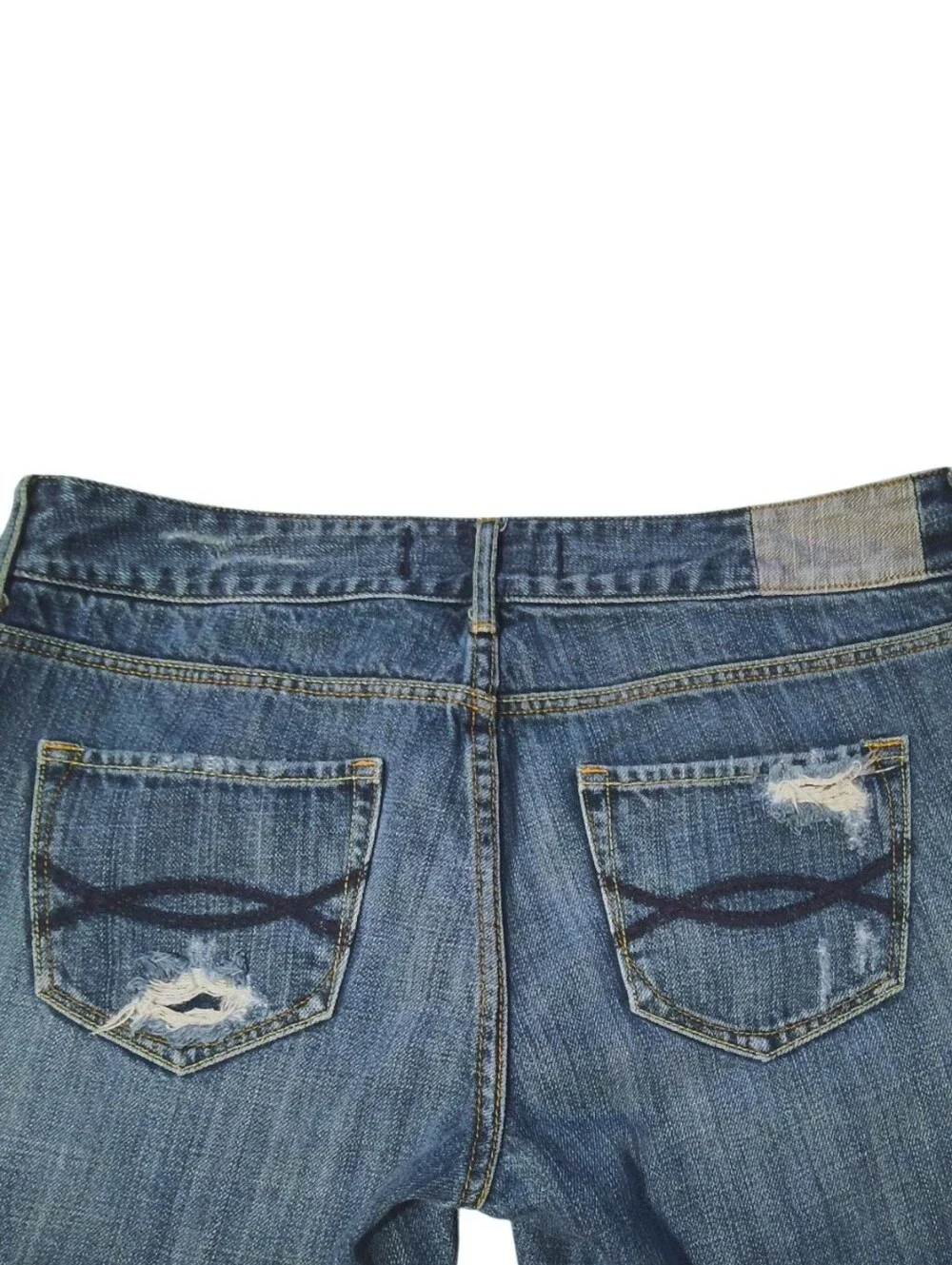 Vintage Y2K Abercrombie & Fitch Distressed Low Rise Straight Leg Jeans Size 8S